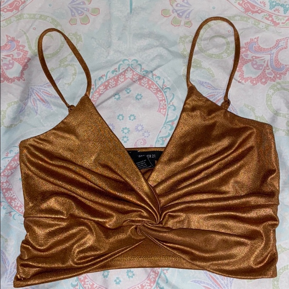 Gold mini crop top